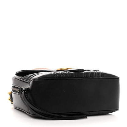Gucci Calfskin Matelasse Sylvie Web Small GG Marmont Top Handle Shoulder Bag Black 4 of 12