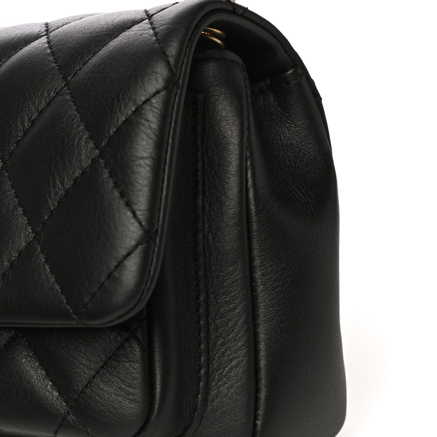Chanel Calfskin Quilted Top Handle Flap Black 15 of 20