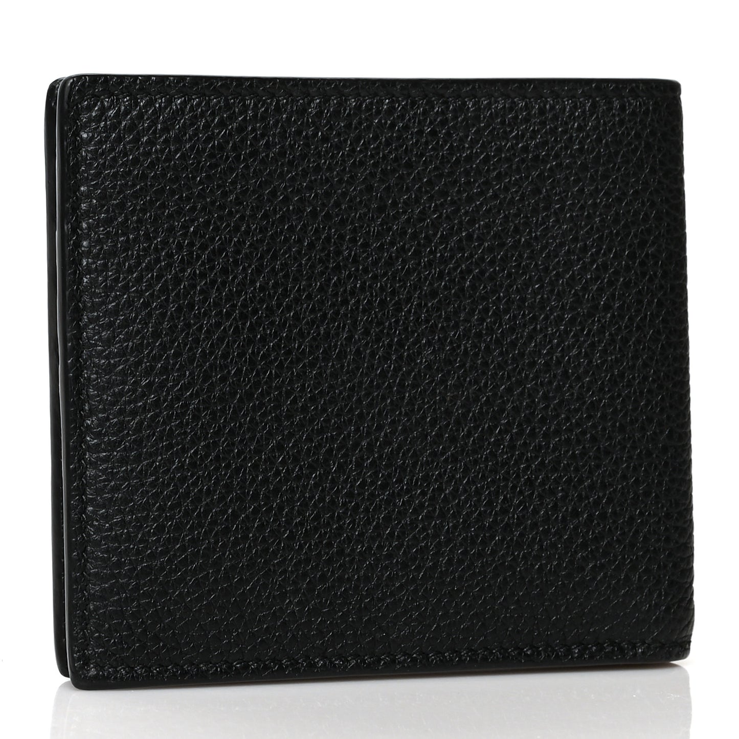 Cripto Calfskin Logo Bi-Fold Wallet Black Grege