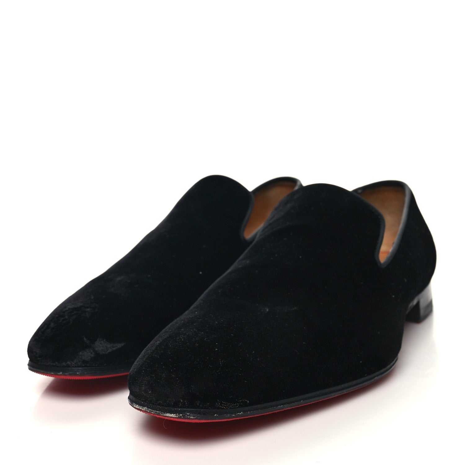 Christian Louboutin Velvet Mens Dandelion Flat Loafers 45 Black 3 of 8