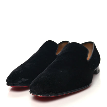 Christian Louboutin Velvet Mens Dandelion Flat Loafers 45 Black 3 of 8