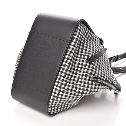 Loewe Calfskin Tweed Small Hammock Shoulder Bag Black White 7 of 8