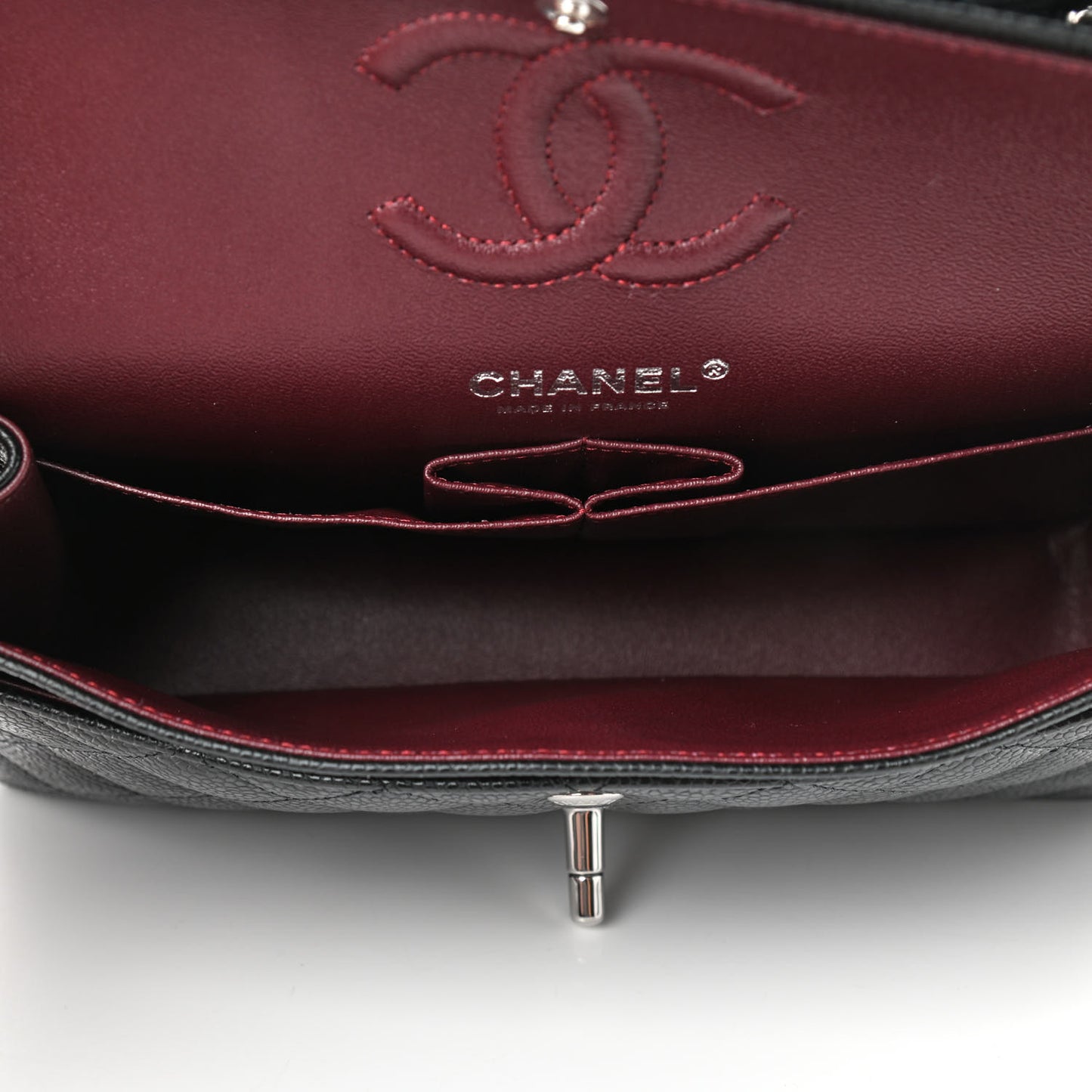 Caviar Quilted Small Double Flap Black