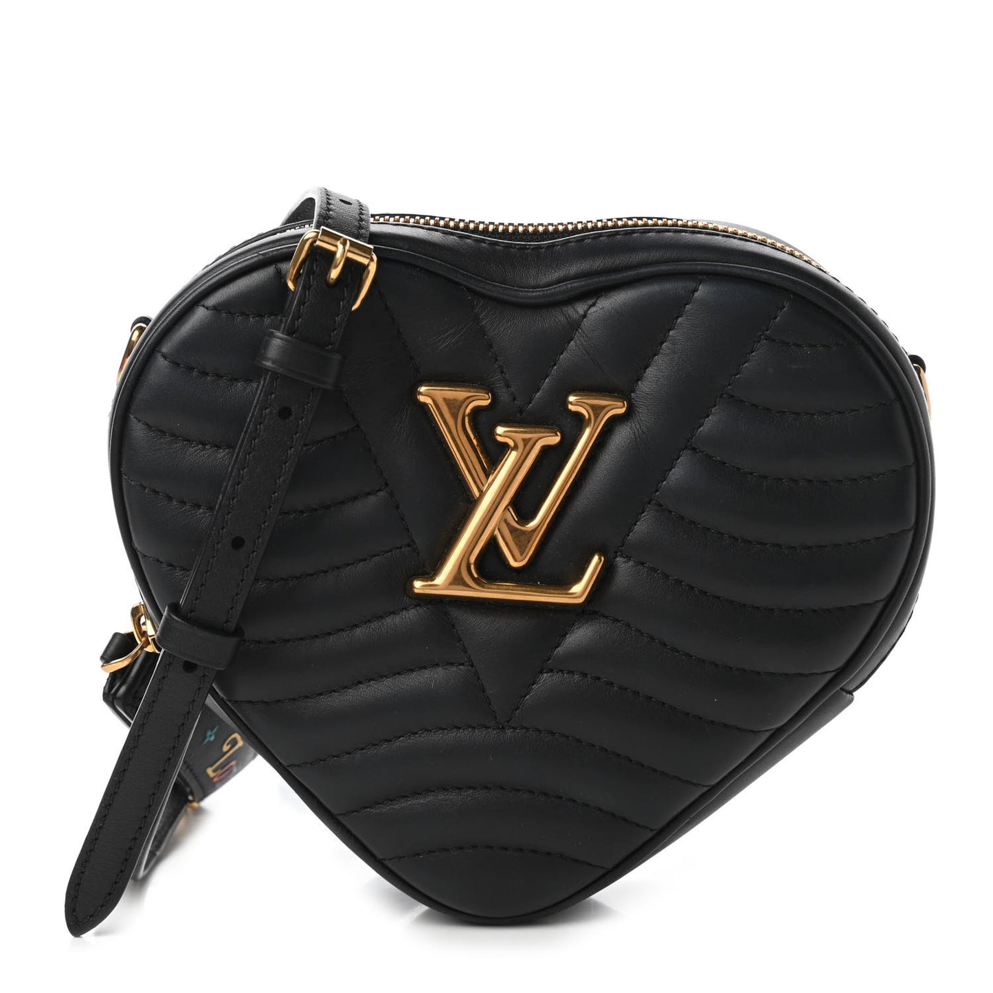 Calfskin New Wave Heart Bag Black