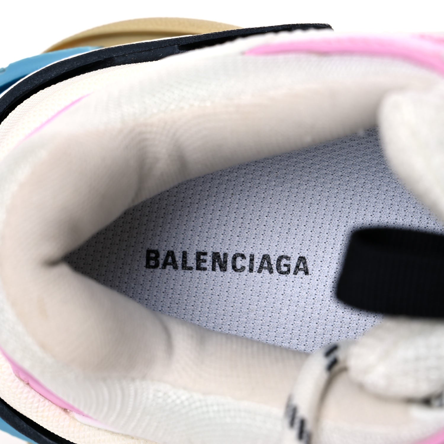 Balenciaga Fabric Mesh Washed Effect Womens Triple S Sneakers 38 Pink White Blue 7 of 13
