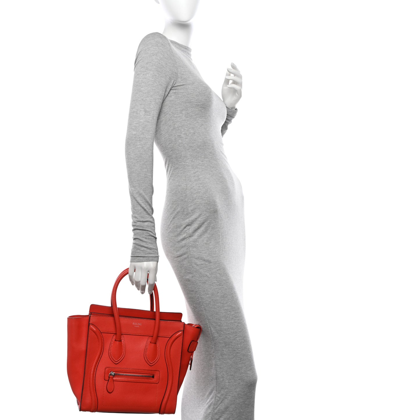 Drummed Calfskin Micro Luggage Vermillion