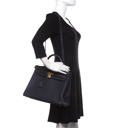 Hermes Togo Kelly Retourne 35 Bleu Nuit 2 of 15