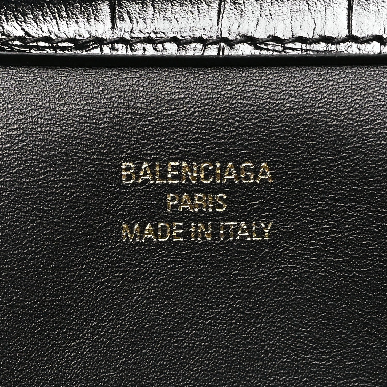 Balenciaga Shiny Calfskin Crocodile Embossed Medium Rodeo Top Handle Handbag Black 5 of 9