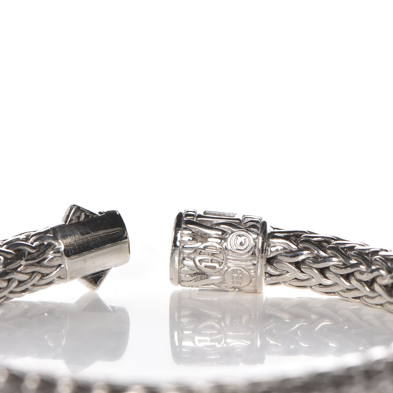 John Hardy Sterling Silver Pave Diamond Medium Classic Chain Clasp Bracelet 5 of 5