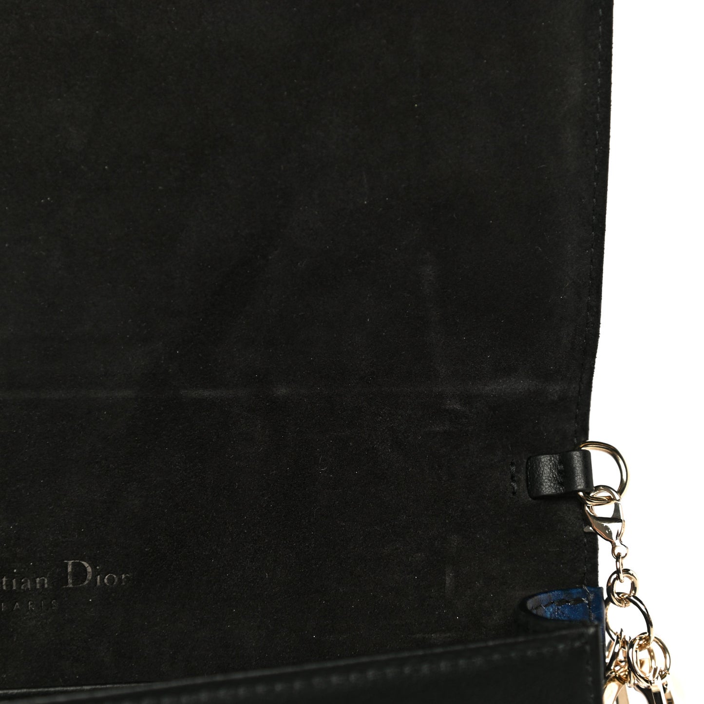 Calfskin Tie Dye Wallet On Chain Blue