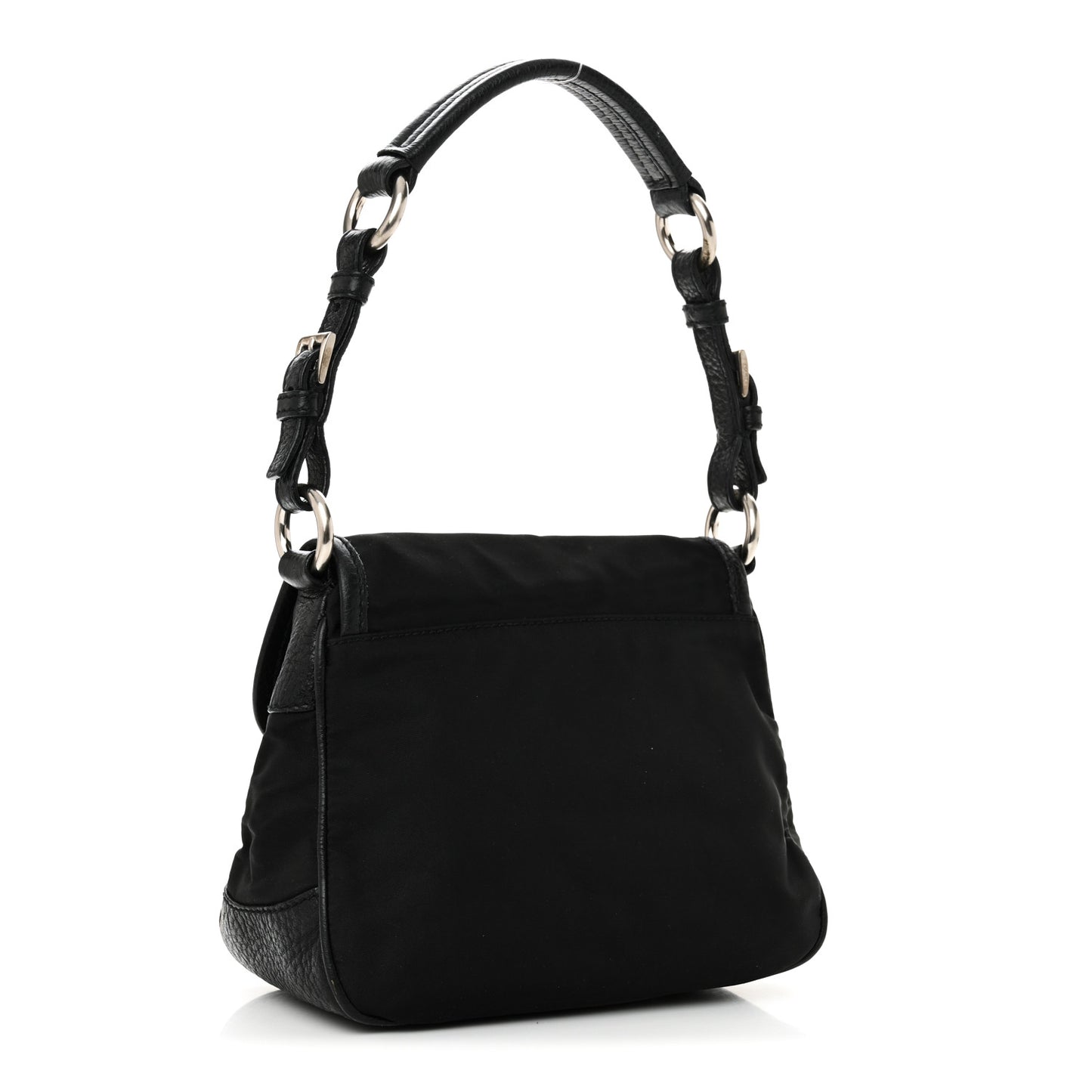 Nylon Vitello Daino Hobo Black