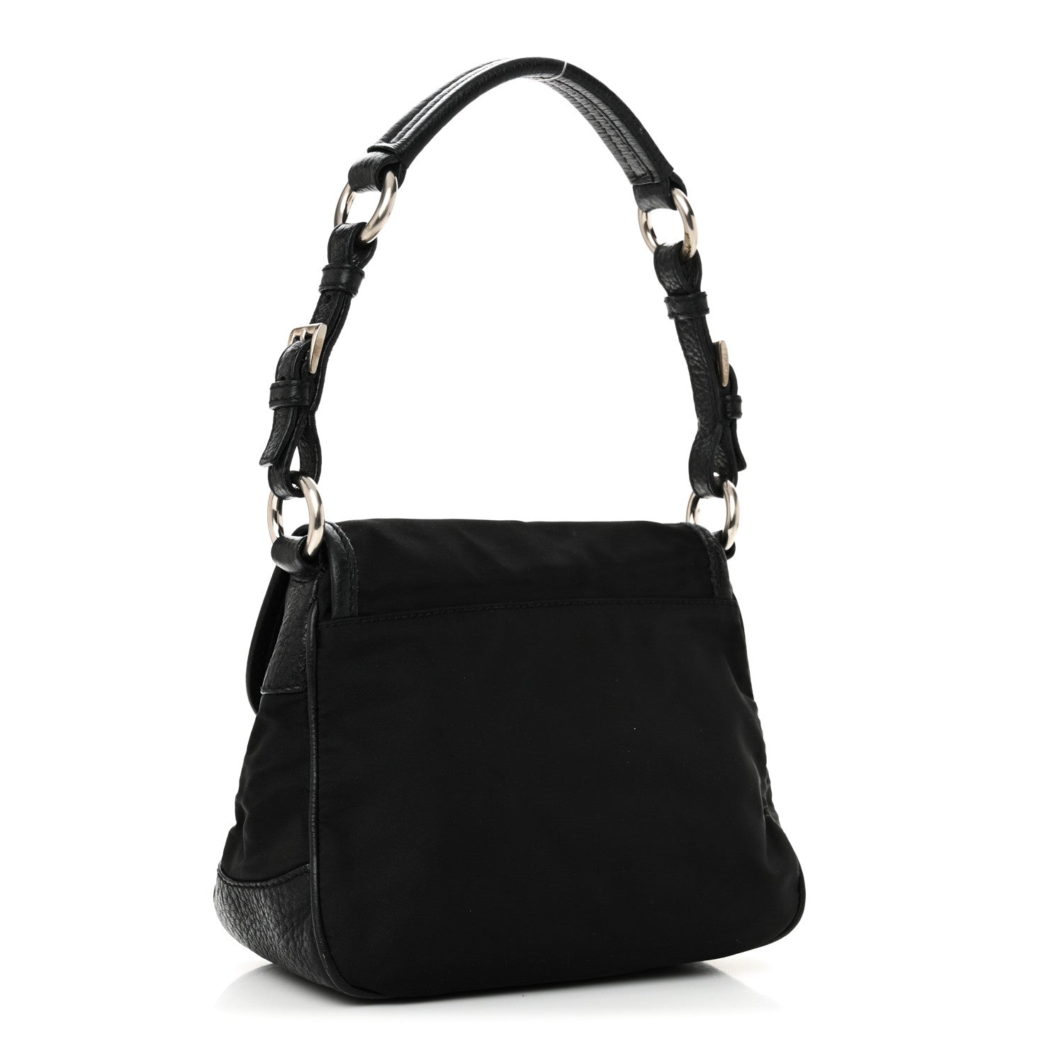 Prada Nylon Vitello Daino Hobo Black 3 of 9