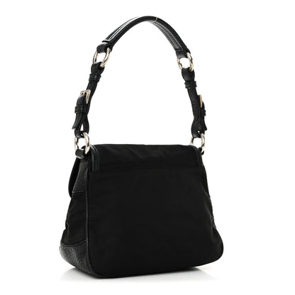Prada Nylon Vitello Daino Hobo Black 3 of 9