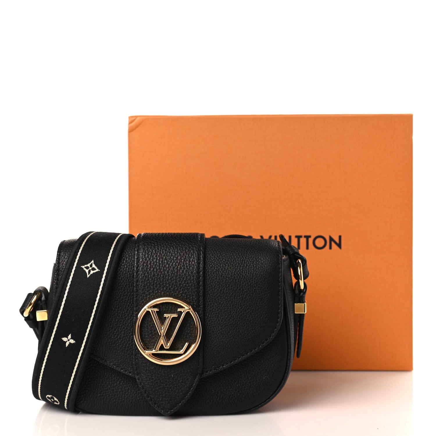 Louis Vuitton Grained Calfskin LV Pont 9 Soft PM Black 9 of 9
