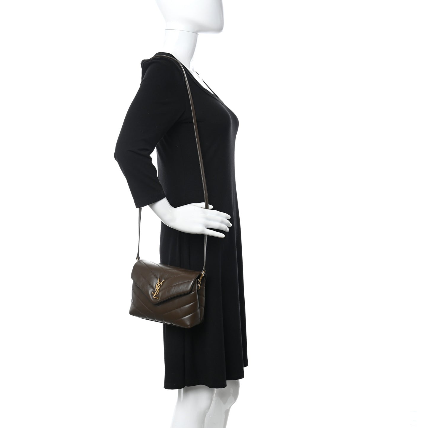 Calfskin Y Quilted Monogram Toy Loulou Crossbody Bag Soil Brown