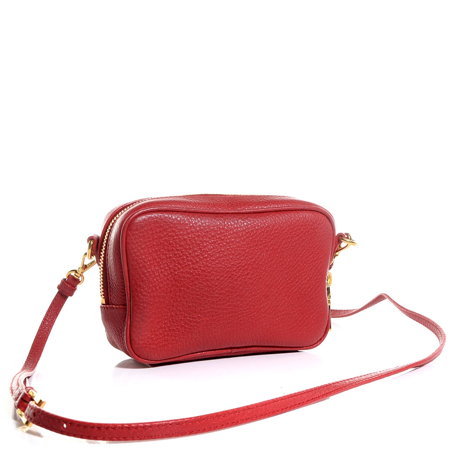 Vitello Daino Mini Camera Crossbody Bag Fuoco