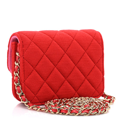 Chanel Jersey Quilted Micro Mini Flap Red 3 of 10
