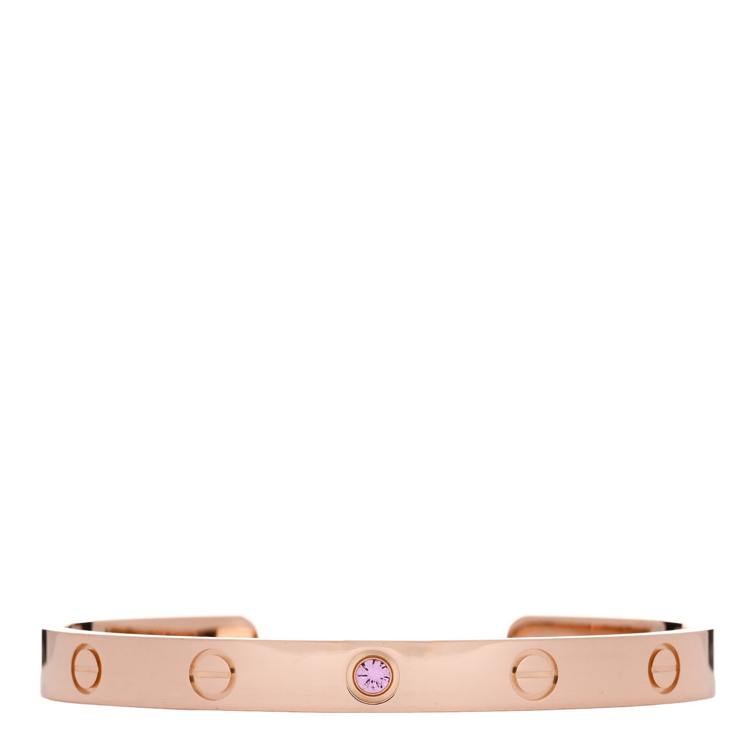 Cartier 18K Pink Gold Pink Sapphire LOVE Cuff Bracelet 17 1 of 4