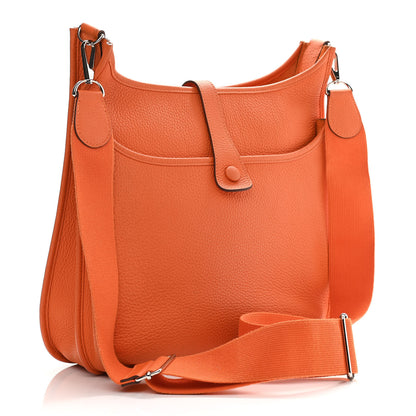 Hermes Taurillon Clemence Evelyne III GM Orange 3 of 10