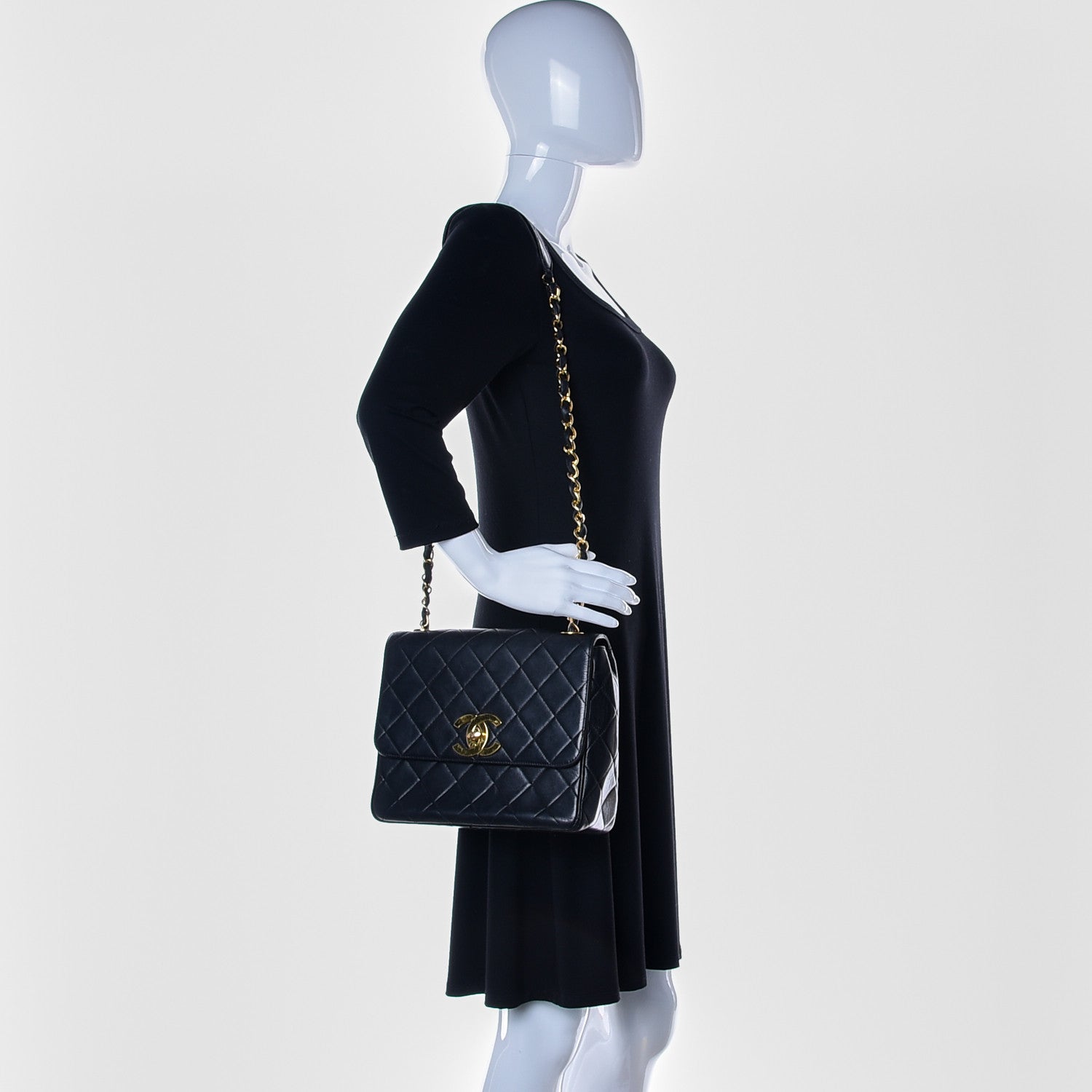 Chanel Lambskin Quilted Single Flap Bag Black 2 of 12