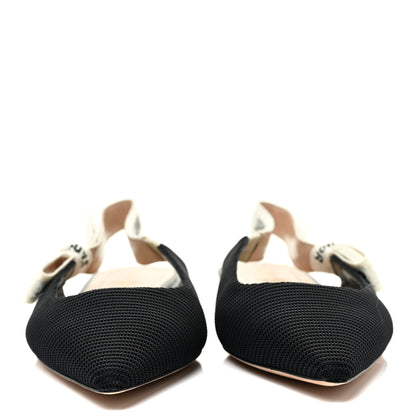 Christian Dior Technical Canvas Ribbon J'Adior Slingback Ballet Flats 37 Black 2 of 11