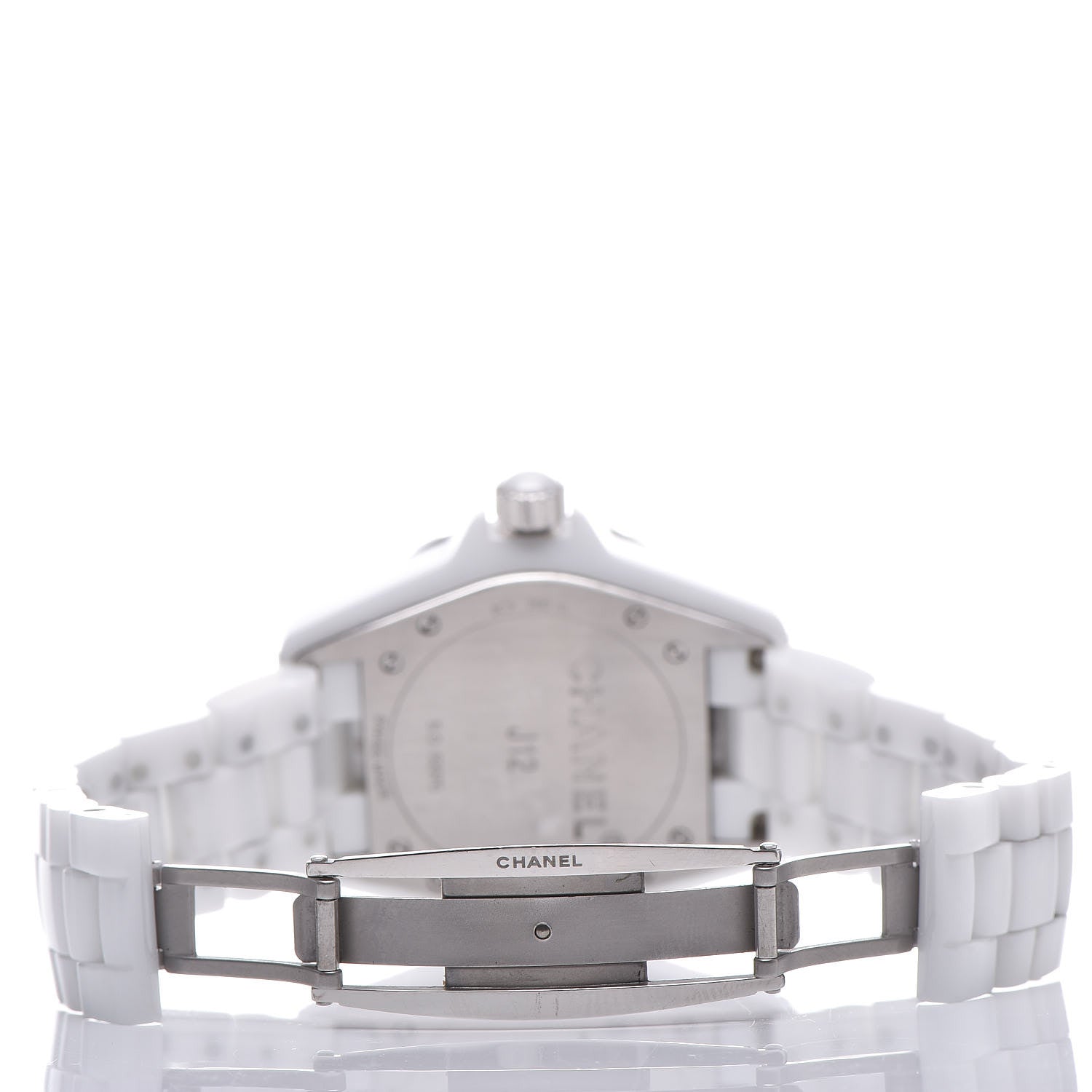 Chanel Stainless Steel Ceramic Diamond 38mm J12 Automatic Watch White 6 of 7