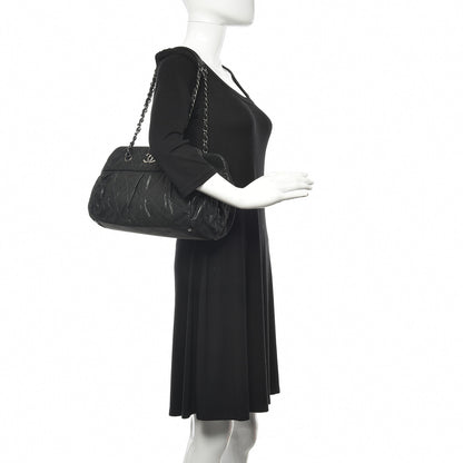 Chanel Iridescent Calfskin Chic Quilt Bowling Bag Black 2 of 11