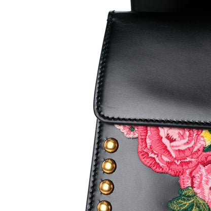 Gucci Calfskin Floral Embroidered Studded Small Dionysus Shoulder Bag Black 13 of 15