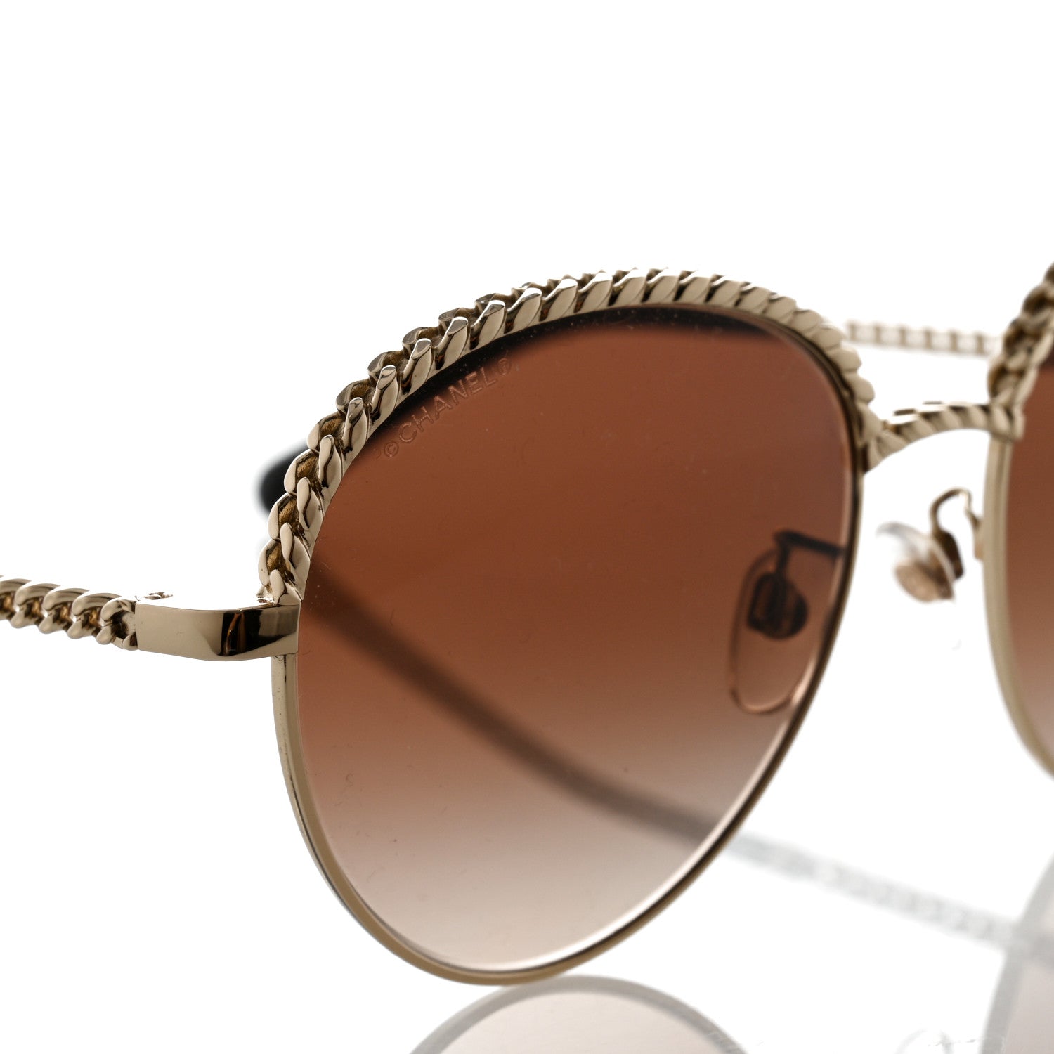 Chanel Chain Pantos Sunglasses 4242 Gold Brown 5 of 8