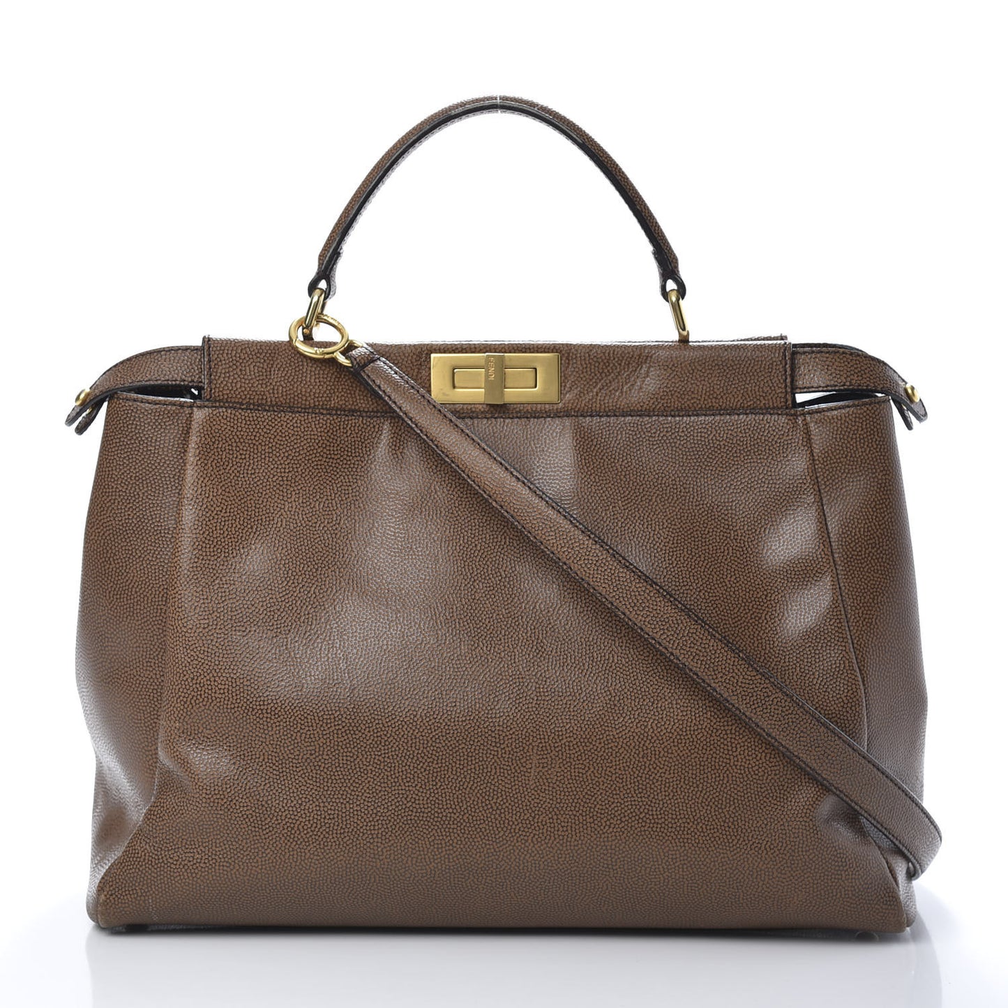 Patent Large Peekaboo Iconic Satchel Brown