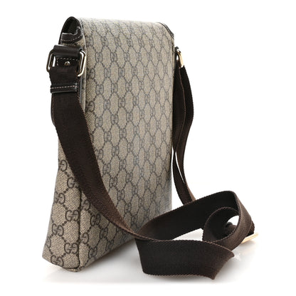 Gucci GG Supreme Monogram Selleria Calfskin Small Flap Messenger Bag Beige Ebony Cocoa Dark Chocolate 3 of 10