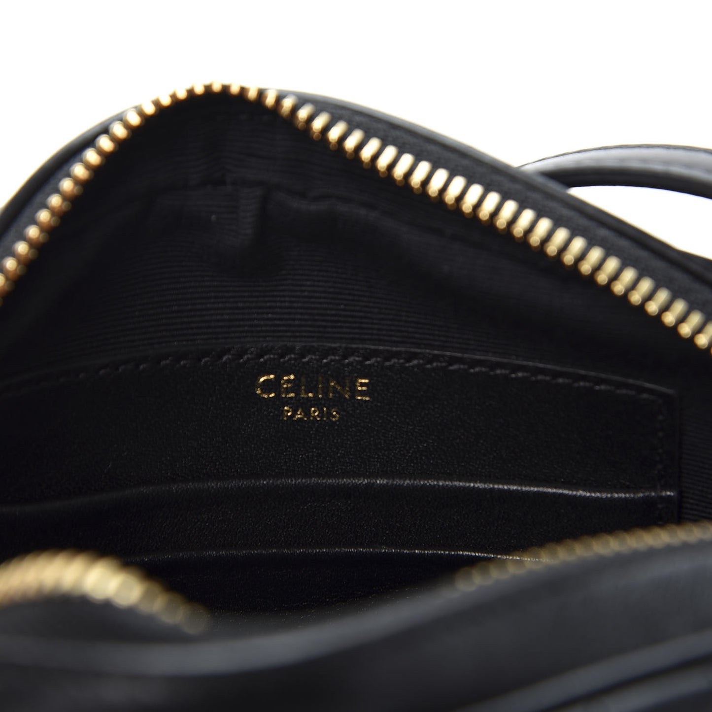 Calfskin Quilted Small C Charm Bag Black