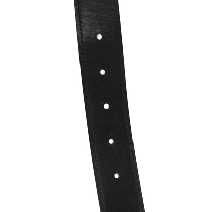 Hermes Togo Box 32mm Strie H Belt 85 Rubis Black 5 of 6