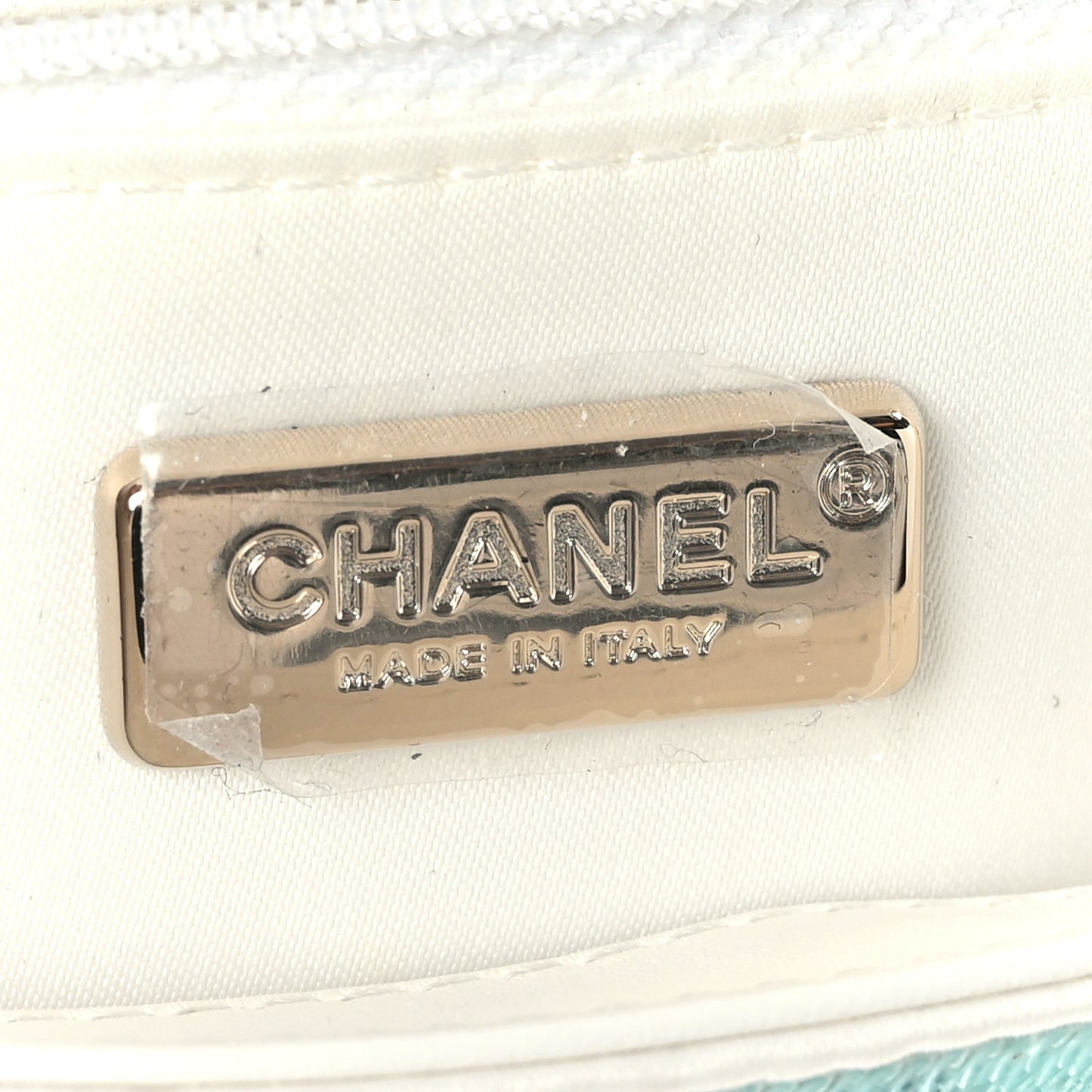 Sequin Logo Single Flap White Multicolor