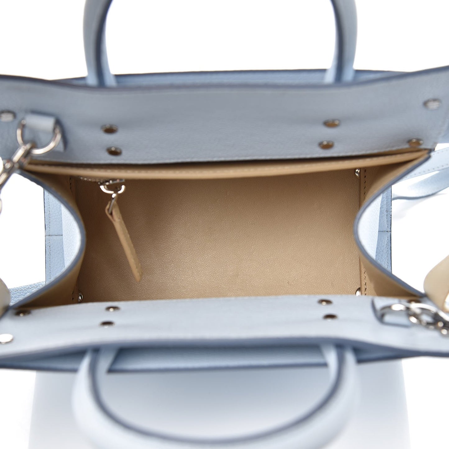 Grained Calfskin Mini Horizon Satchel Pale Blue