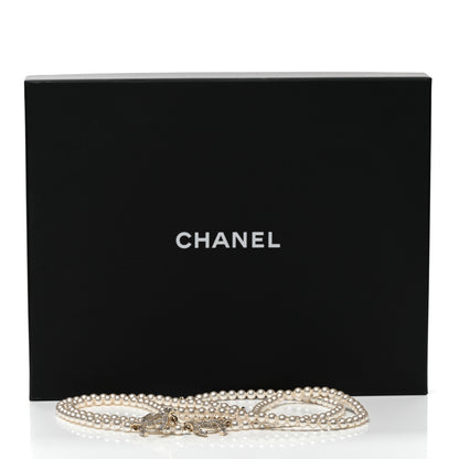 Chanel Pearl Baguette Crystal CC Long Necklace Gold 6 of 6