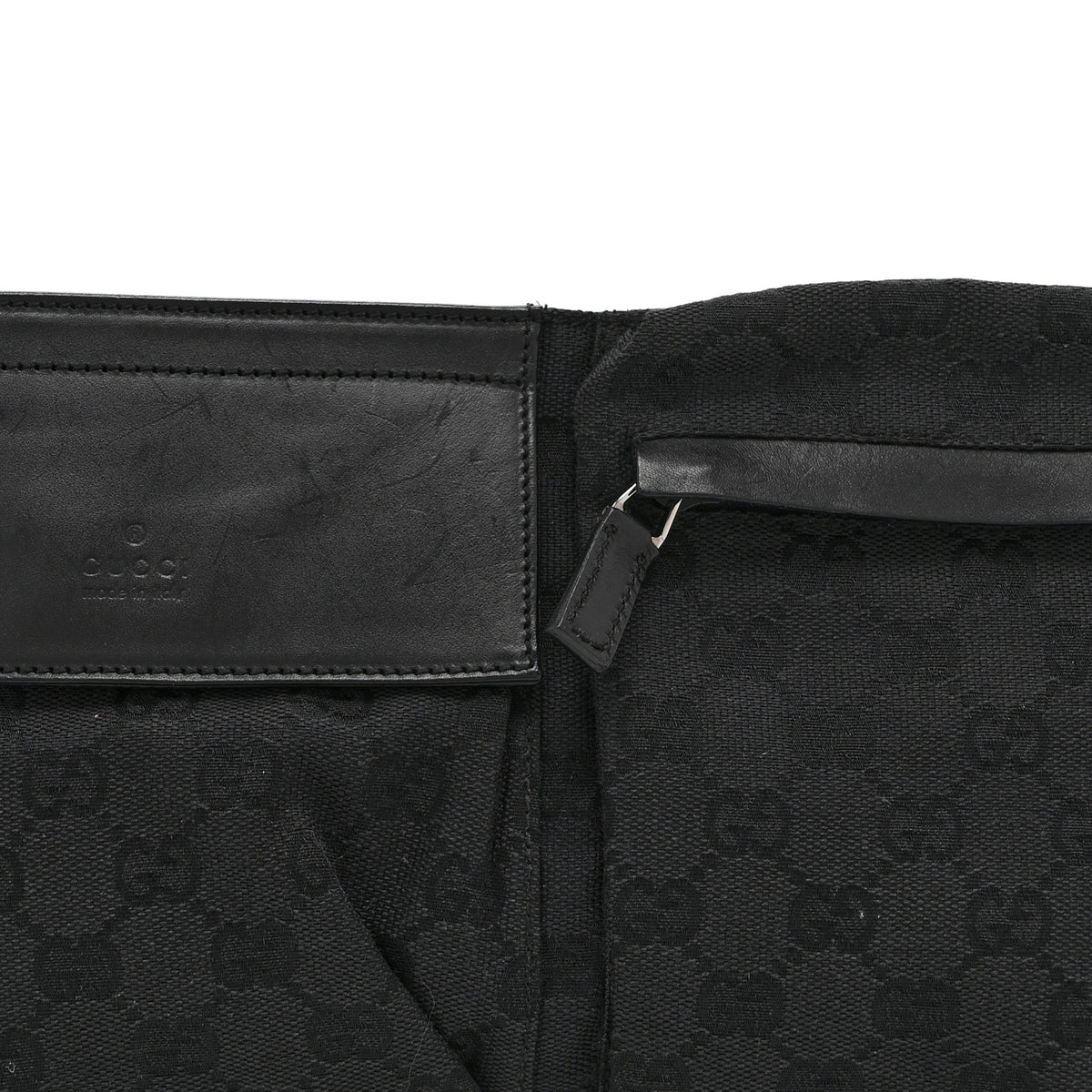 GG Monogram Double Pocket Belt Bag Black