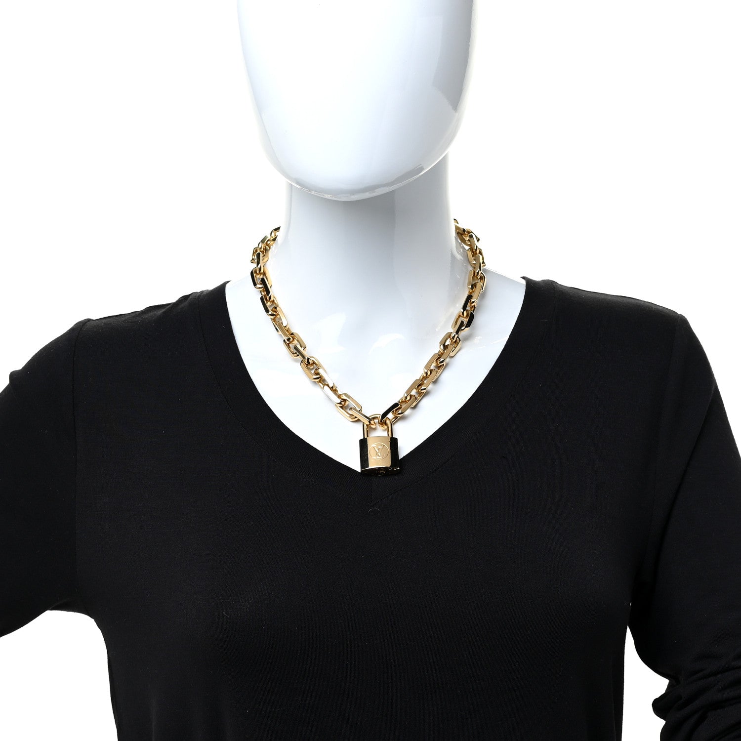 Louis Vuitton LV Edge Necklace Cadenas Gold 2 of 6