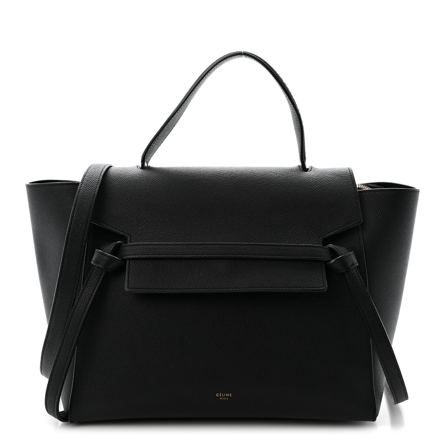Grained Calfskin Mini Belt Bag Black