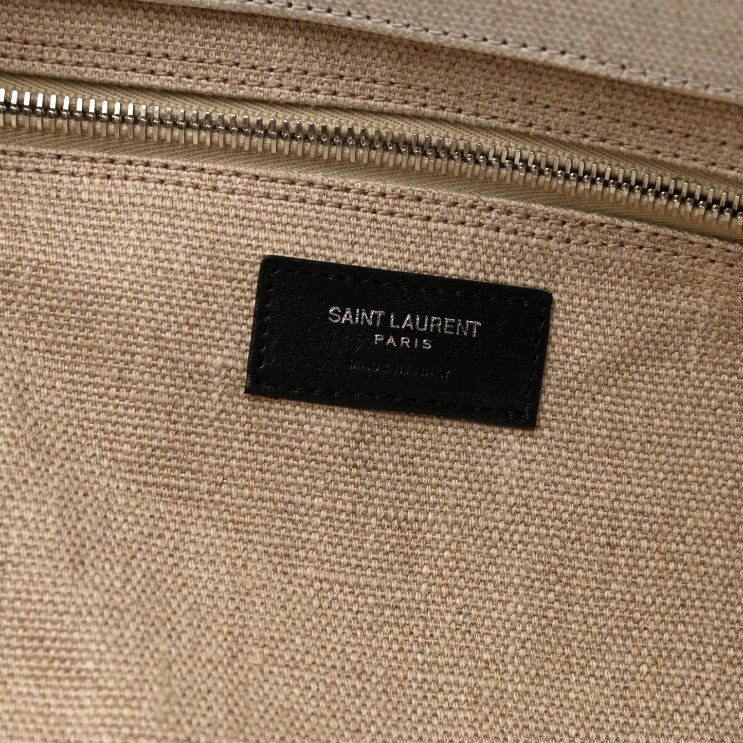 Linen Calfskin Rive Gauche Tote Optic White