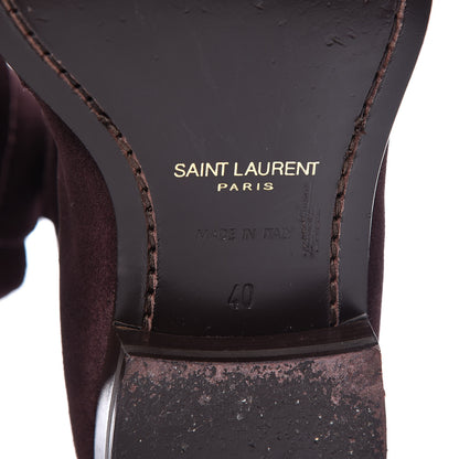 Saint Laurent Suede Soho Calfskin Ankle Boots 40 Deep Blood 8 of 25