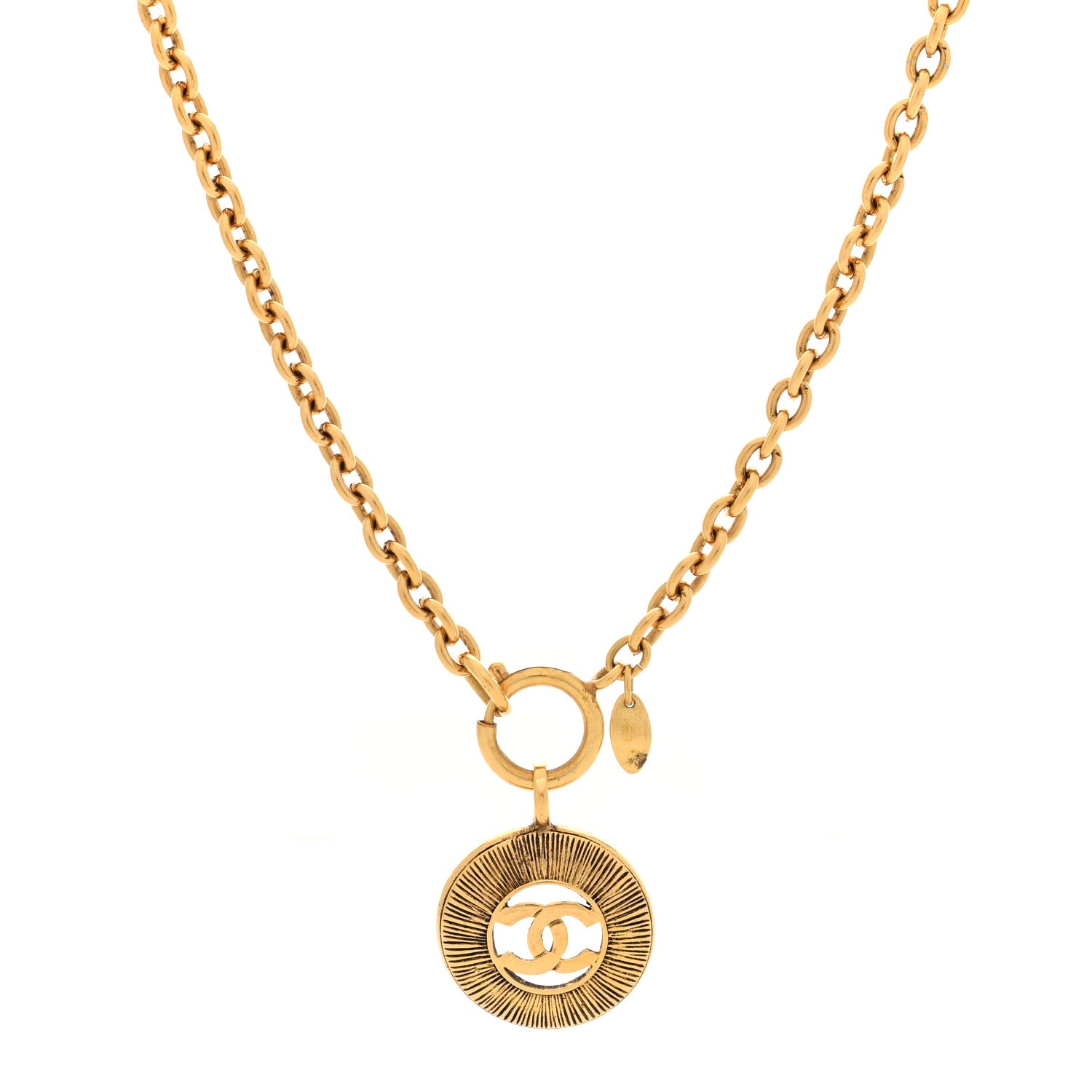Chanel CC Medallion Long Chain Necklace Gold 1 of 4