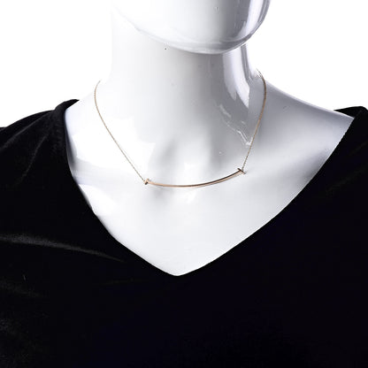 Tiffany 18K Rose Gold T Smile Pendant Necklace 2 of 6