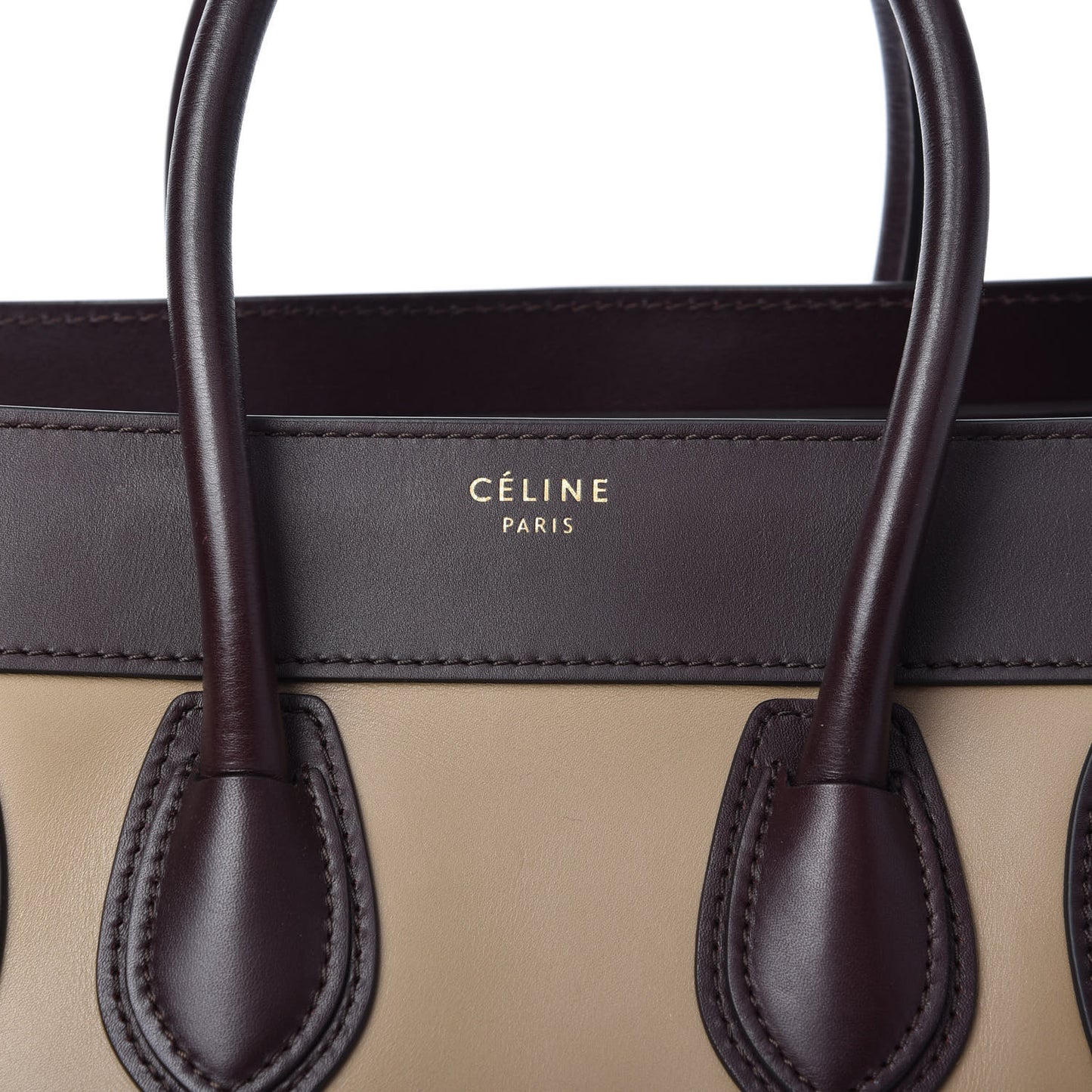 Smooth Calfskin Suede Micro Tri-Color Luggage Beige