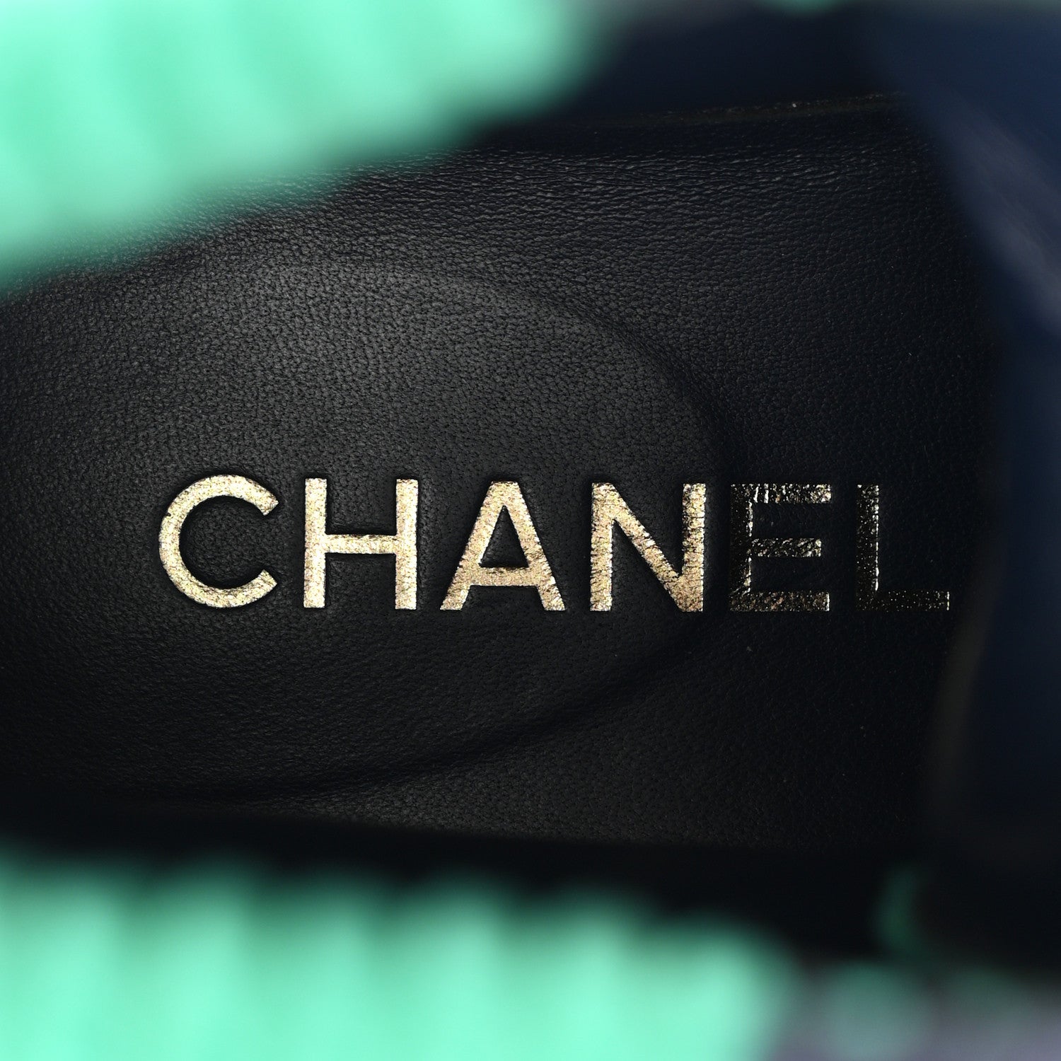 Chanel Suede Calfskin Velvet Quilted CC Combat Boots 39 Navy Green Black 8 of 10