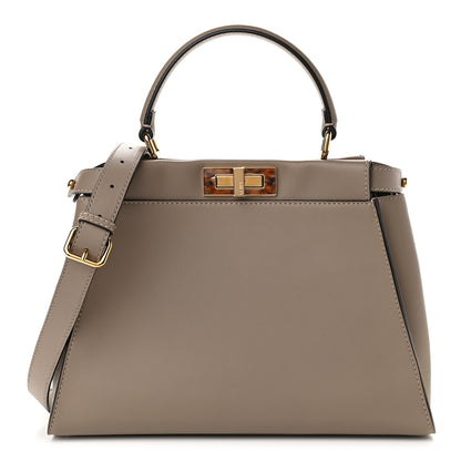Fendi Vitello Seta Plexiglass Tortoise Medium Peekaboo Iconic Satchel Tortora 1 of 9