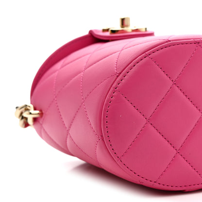 Chanel Lambskin Resin Elegant Chain Vanity Case Dark Pink 9 of 11