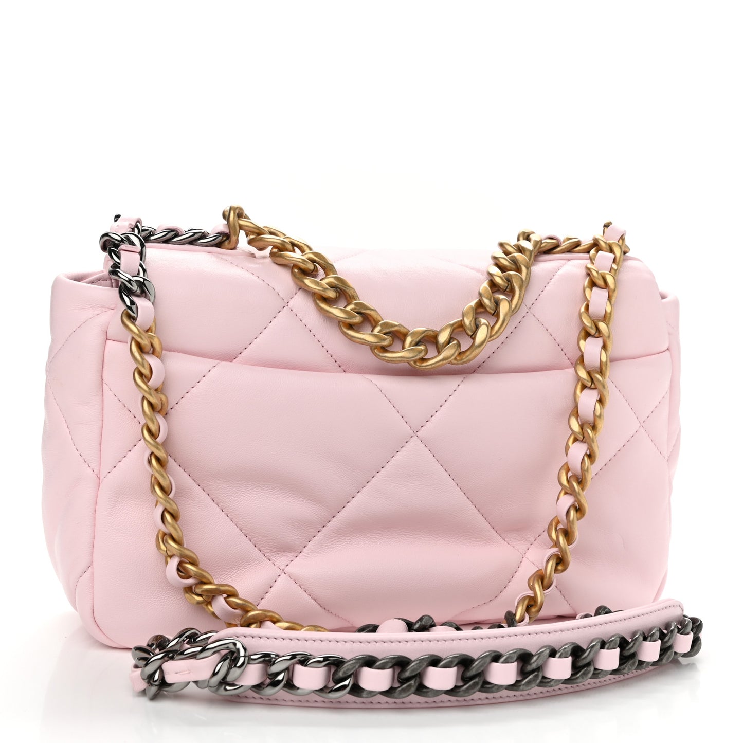 Lambskin Quilted Medium Chanel 19 Flap Light Pink