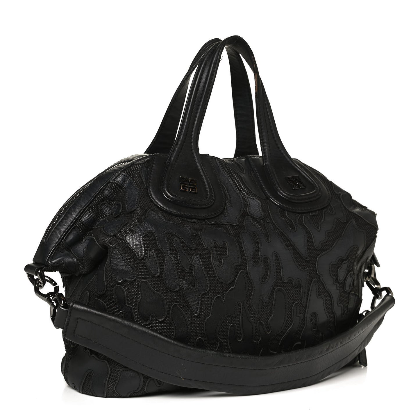Raffia Lambskin Patchwork Nightingale Black