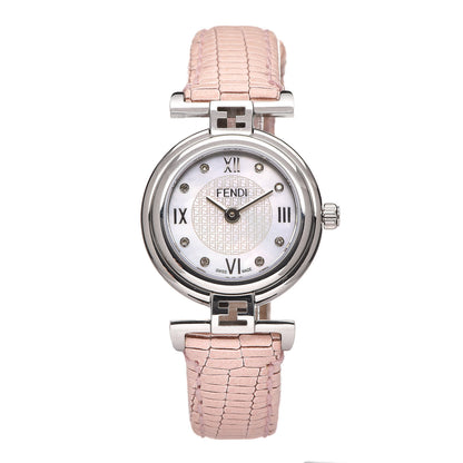 Fendi Stainless Steel Calfskin Diamond Pink Mother of Pearl 23mm Moda Quartz Watch 1 of 10